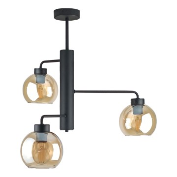 Luster na šipci FLEX 3xE27/60W/230V crna/duvansko-bež