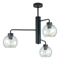Luster na šipci FLEX 3xE27/60W/230V crna/prozirna