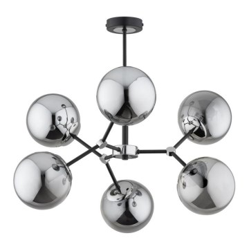 Luster na šipci FOTON 6xE14/40W/230V crna/siva