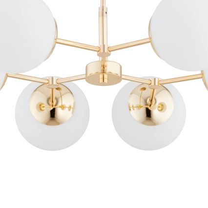 Luster na šipci FOTON  6xE14/40W/230V zlatna/bela