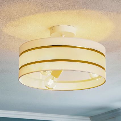 Luster na šipci HELEN 3xE27/15W/230V bela/zlatna