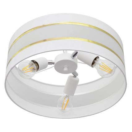 Luster na šipci HELEN 3xE27/15W/230V bela/zlatna