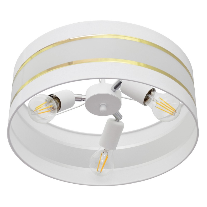 Luster na šipci HELEN 3xE27/15W/230V bela/zlatna