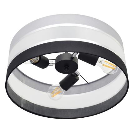 Luster na šipci HELEN 3xE27/15W/230V crna/siva/sjajni hrom