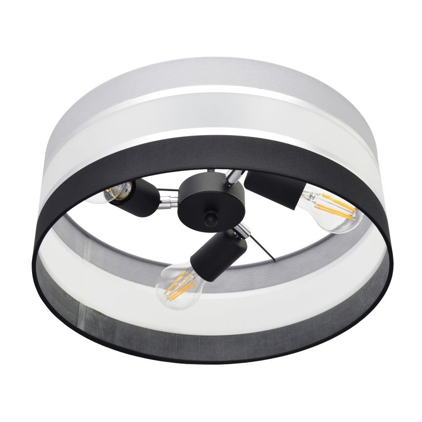 Luster na šipci HELEN 3xE27/15W/230V crna/siva/sjajni hrom
