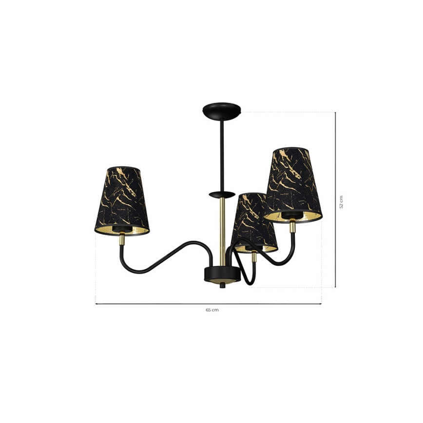 Luster na šipci HERMES 3xE27/60W/230V