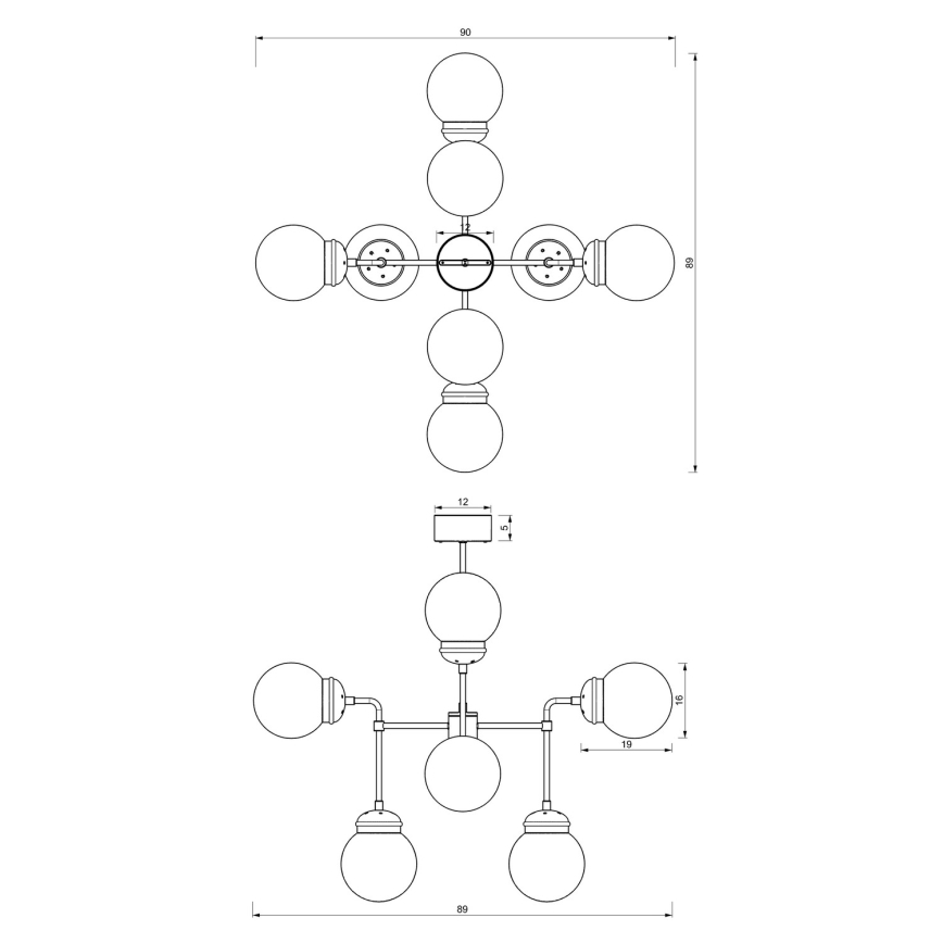 Luster na šipci HYDRO 8xE14/60W/230V