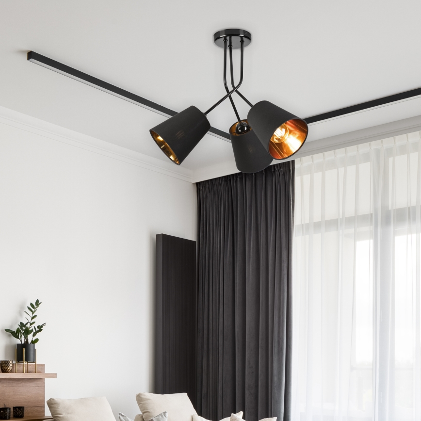 Luster na šipci IRMA 3xE27/15W/230V crna
