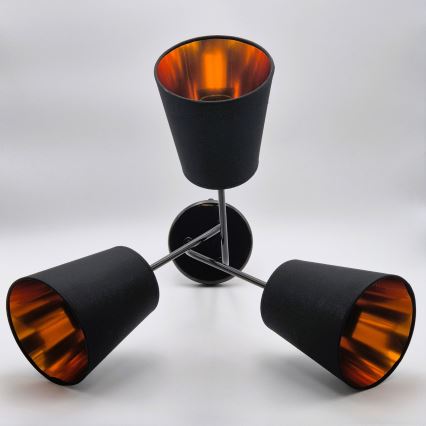 Luster na šipci IRMA 3xE27/15W/230V crna