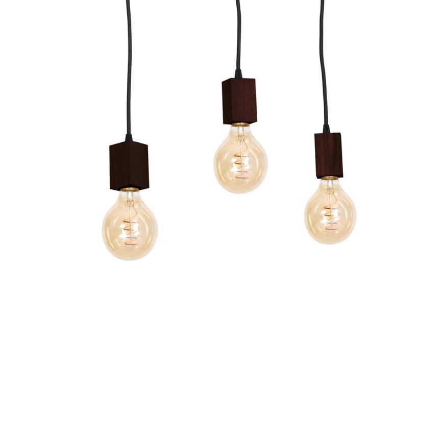 Luster na šipci JACK 3xE27/40W/230V braon drvo