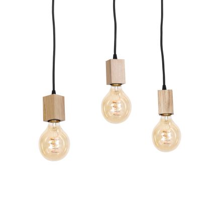 Luster na šipci JACK 3xE27/40W/230V prirodno drvo