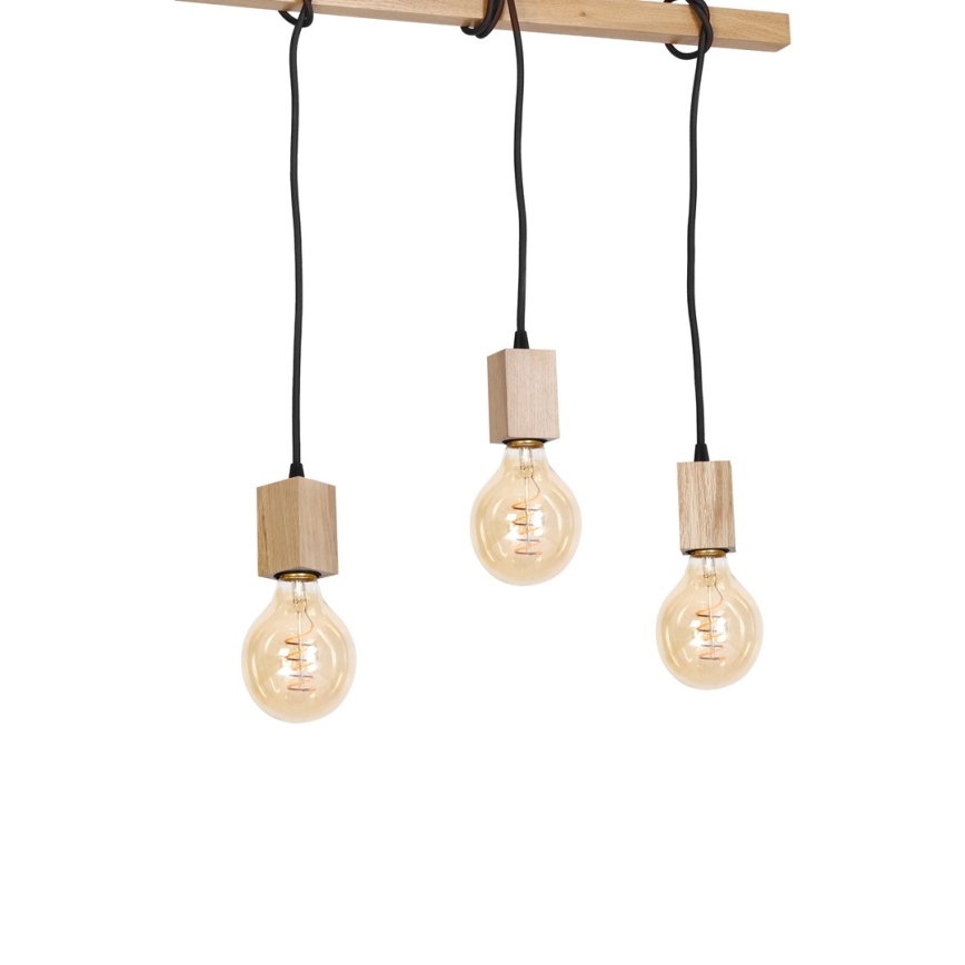 Luster na šipci JACK 3xE27/40W/230V prirodno drvo