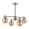 Luster na šipci LILOU 4xE14/5W/230V zlatna/crna/dimno bež