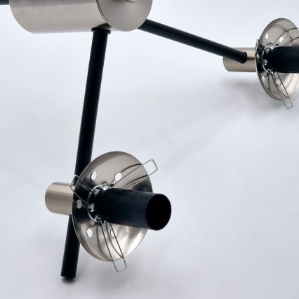Luster na šipci LILOU 6xE14/5W/230V matni hrom/zadimljeno staklo