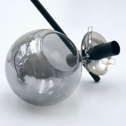 Luster na šipci LILOU 6xE14/5W/230V matni hrom/zadimljeno staklo