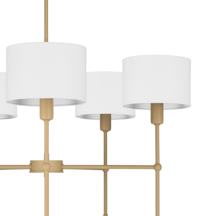 Luster na šipci MADELA 5xE14/40W/230V bela/bež