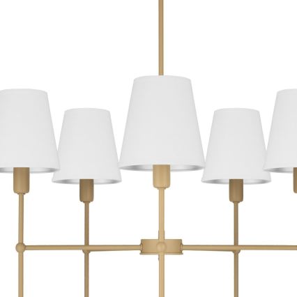Luster na šipci MADELA 5xE14/40W/230V bela/bež