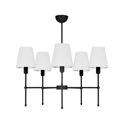 Luster na šipci MADELA 5xE14/40W/230V bela/crna