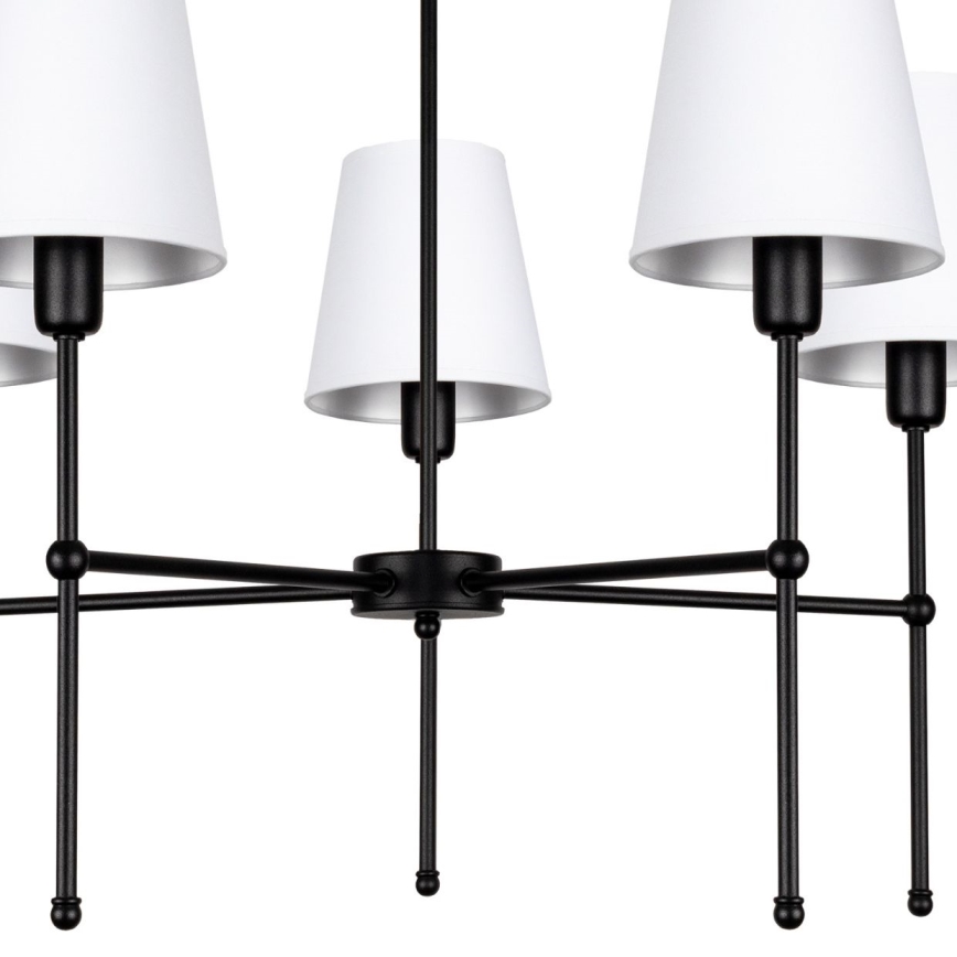 Luster na šipci MADELA 5xE14/40W/230V bela/crna