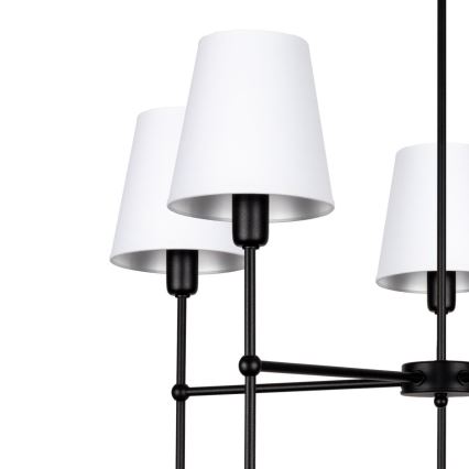 Luster na šipci MADELA 5xE14/40W/230V bela/crna