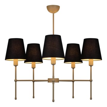 Luster na šipci MADELA 5xE14/40W/230V crna/bež
