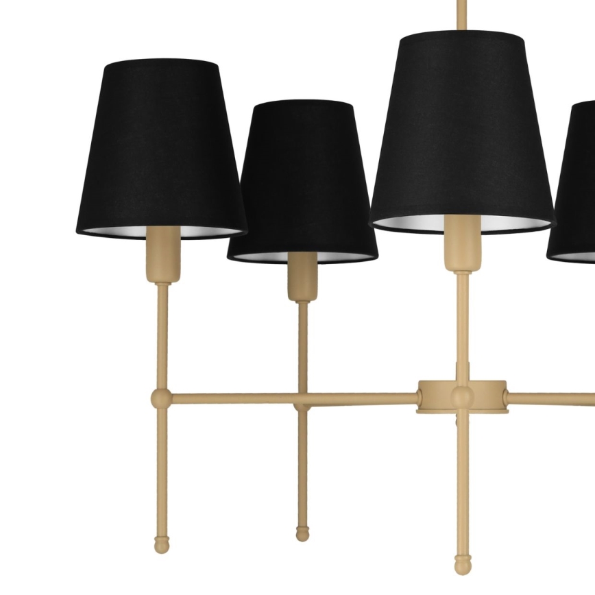 Luster na šipci MADELA 5xE14/40W/230V crna/bež
