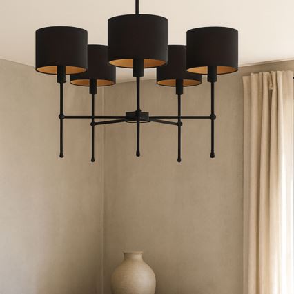 Luster na šipci MADELA 5xE14/40W/230V crna