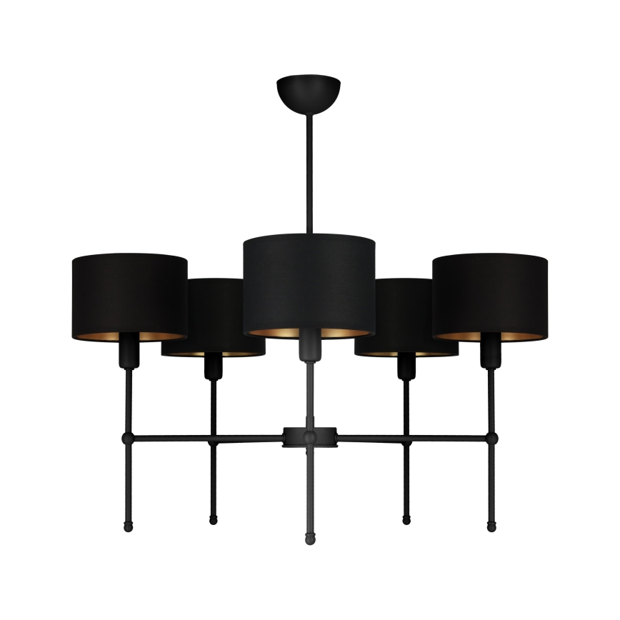Luster na šipci MADELA 5xE14/40W/230V crna