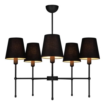 Luster na šipci MADELA 5xE14/40W/230V crna