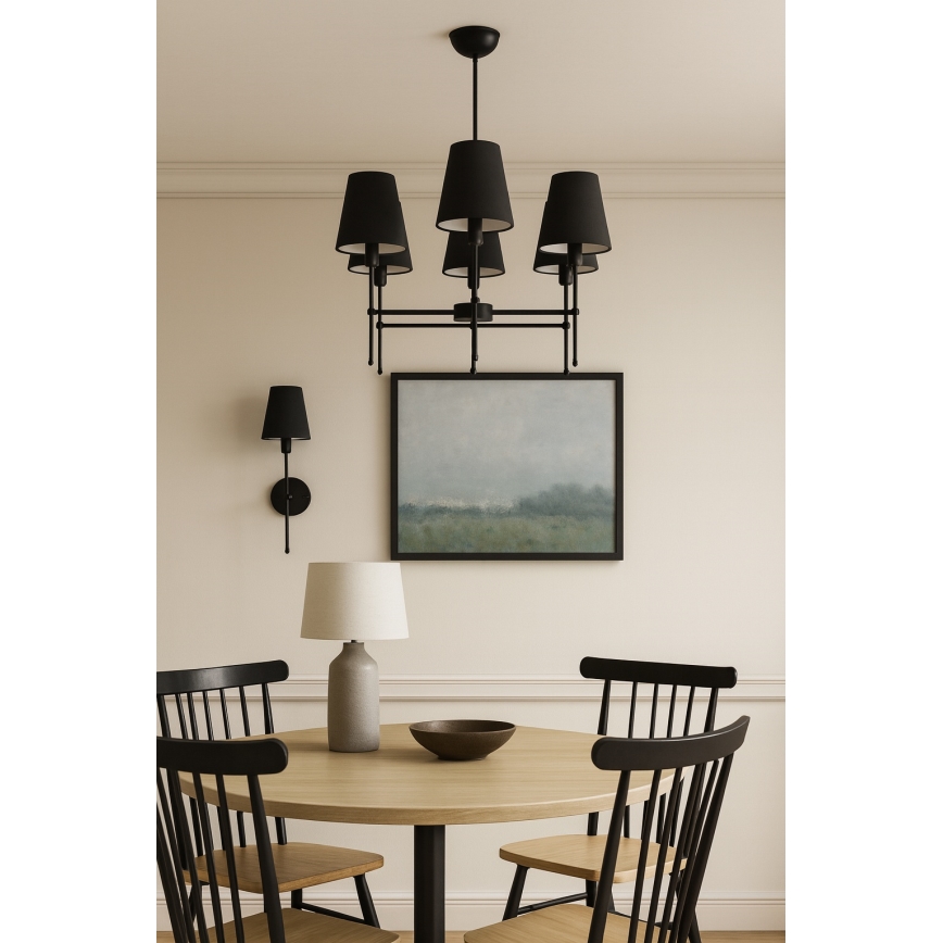 Luster na šipci MADELA 5xE14/40W/230V crna