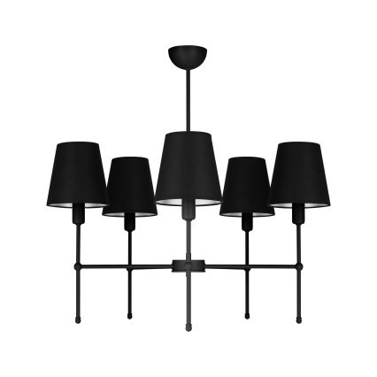 Luster na šipci MADELA 5xE14/40W/230V crna