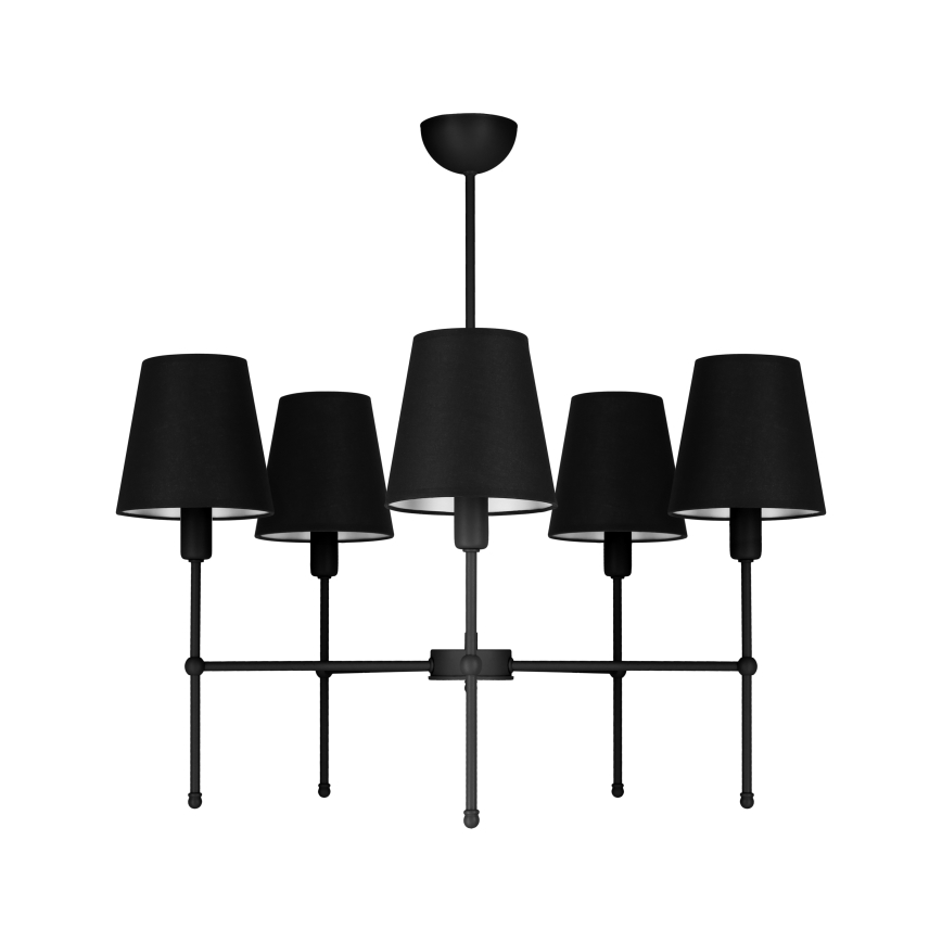 Luster na šipci MADELA 5xE14/40W/230V crna