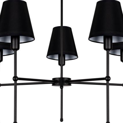 Luster na šipci MADELA 5xE14/40W/230V crna