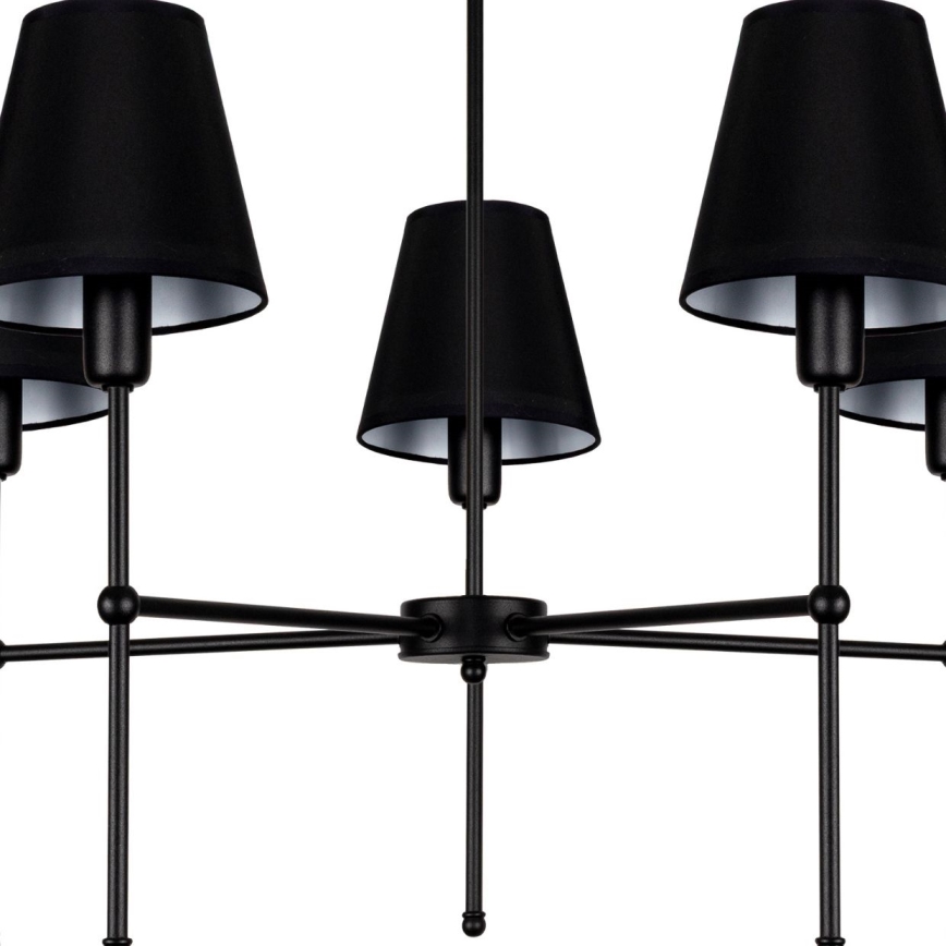 Luster na šipci MADELA 5xE14/40W/230V crna