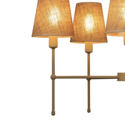 Luster na šipci MADELA 5xE14/40W/230V juta/bež