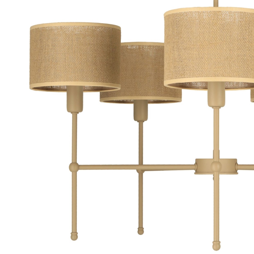Luster na šipci MADELA 5xE14/40W/230V juta/bež