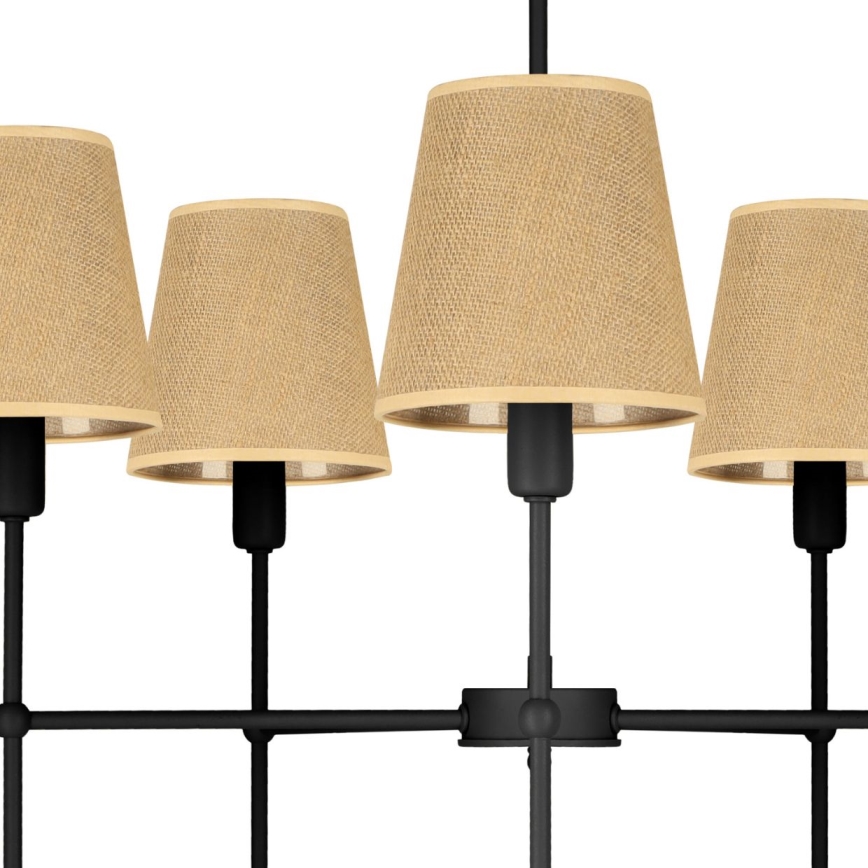 Luster na šipci MADELA 5xE14/40W/230V juta/crna