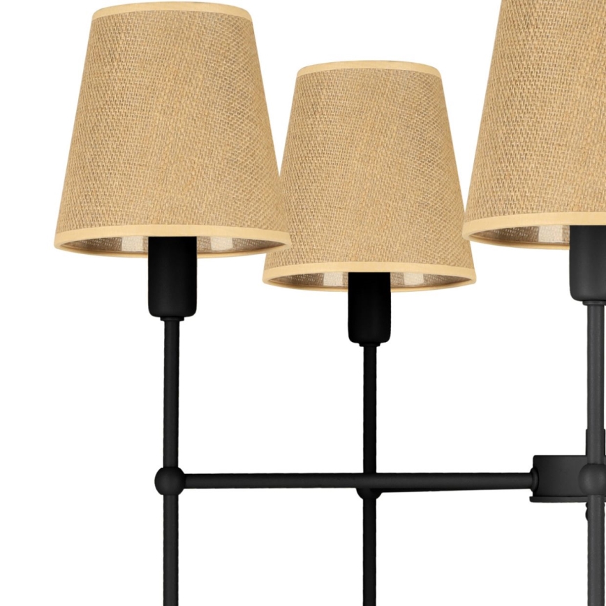 Luster na šipci MADELA 5xE14/40W/230V juta/crna