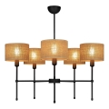 Luster na šipci MADELA 5xE14/40W/230V juta/crna