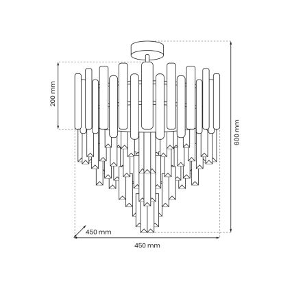 Luster na šipci MADISON 9xE14/40W/230V zlatna