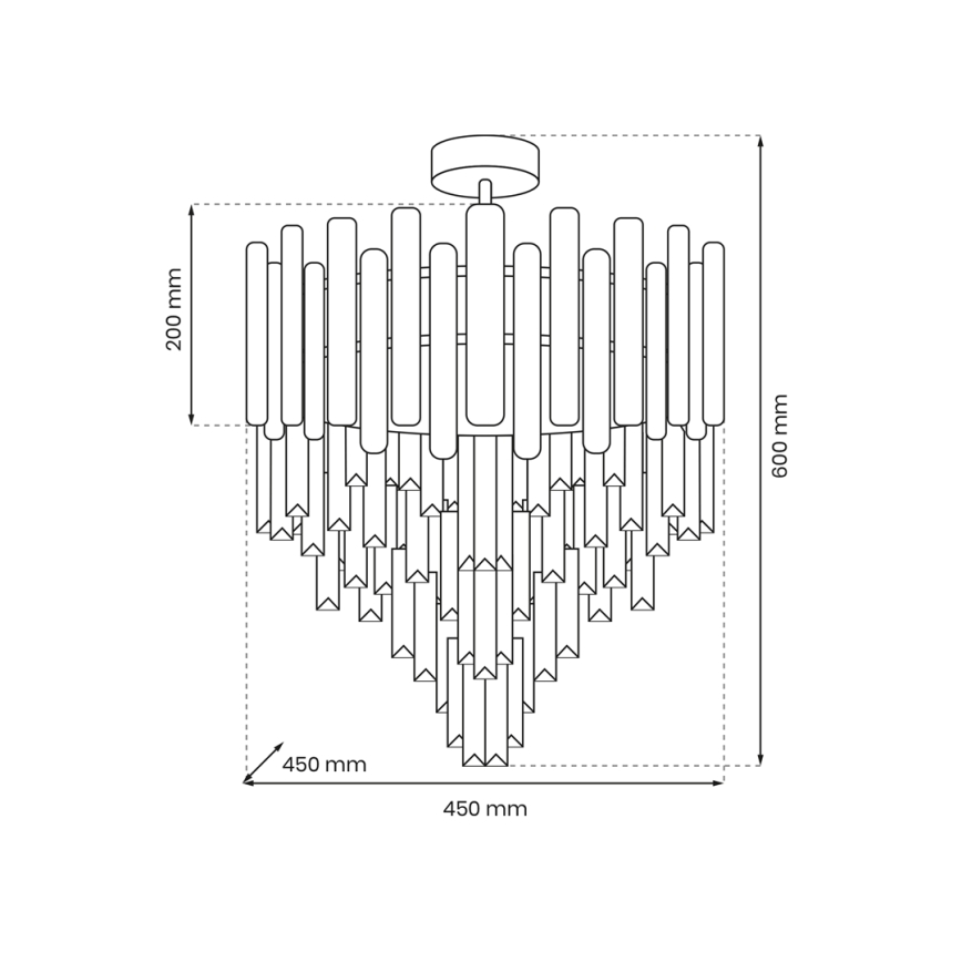 Luster na šipci MADISON 9xE14/40W/230V zlatna