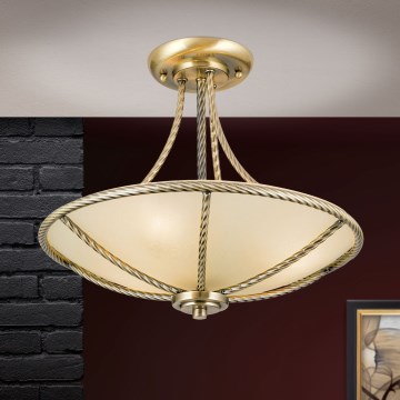 Luster na šipci MAURO 3xE27/60W/230V, prečnik 42 cm, bronza