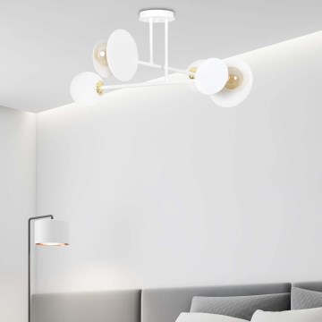 Luster na šipci MINERVA 2xE27/15W + 2xE14/10W/230V bela