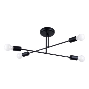 Luster na šipci NORAH 4xE27/15W/230V crna