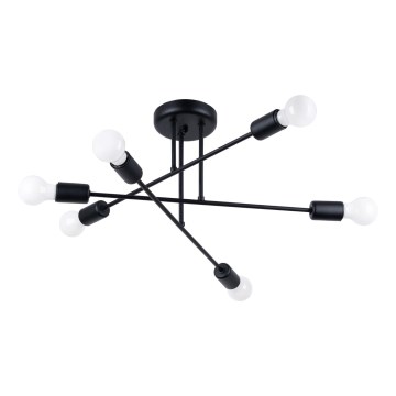 Luster na šipci NORAH 6xE27/15W/230V crna