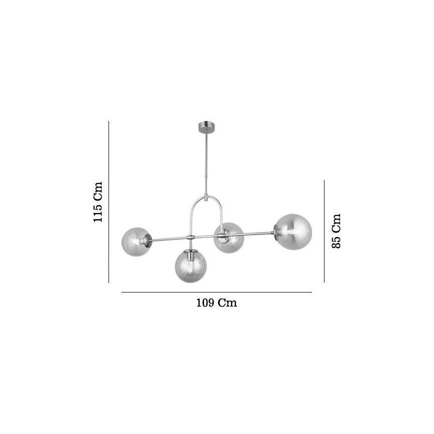 Luster na šipci POLINO 4xE27/40W/230V zlatna
