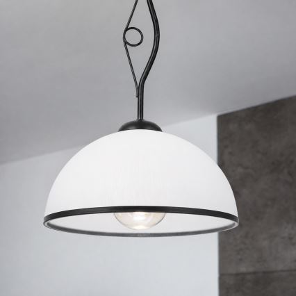 Luster na šipci RETRO 1xE27/60W/230V crna/bela