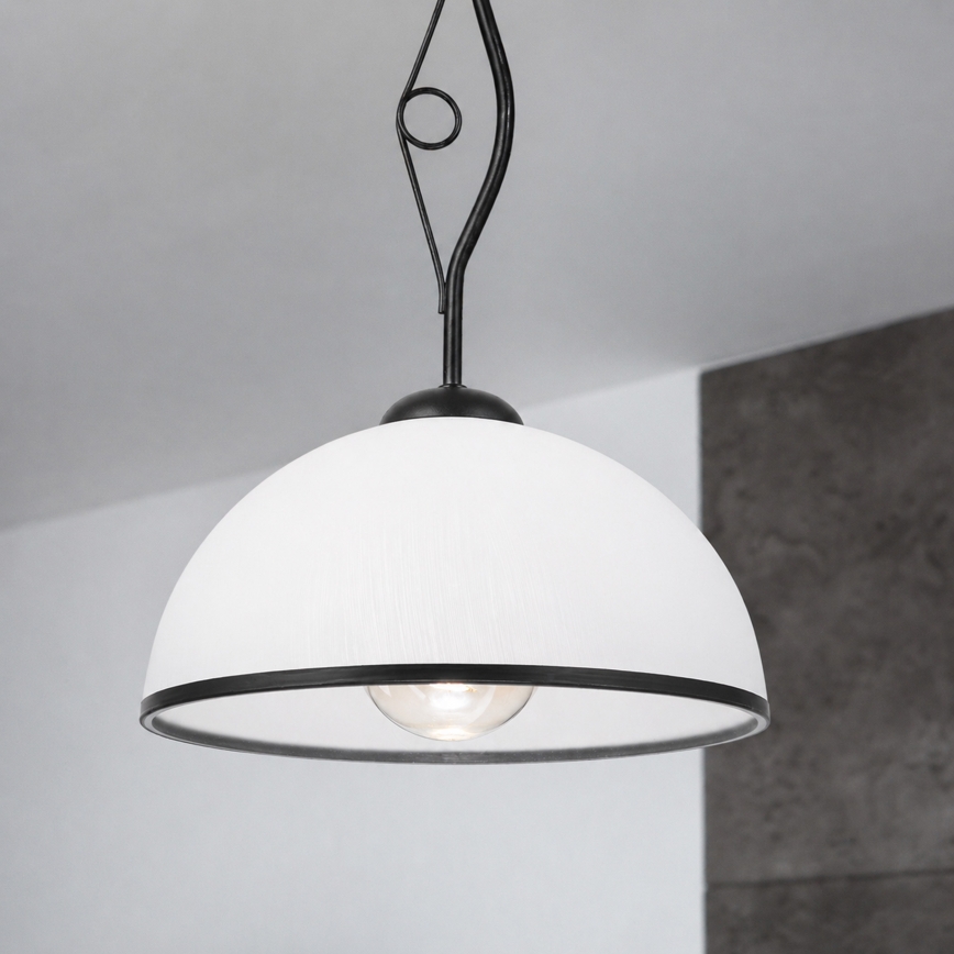 Luster na šipci RETRO 1xE27/60W/230V crna/bela