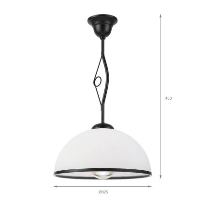 Luster na šipci RETRO 1xE27/60W/230V crna/bela