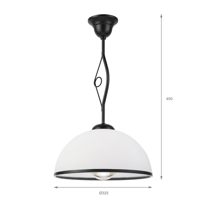 Luster na šipci RETRO 1xE27/60W/230V crna/bela